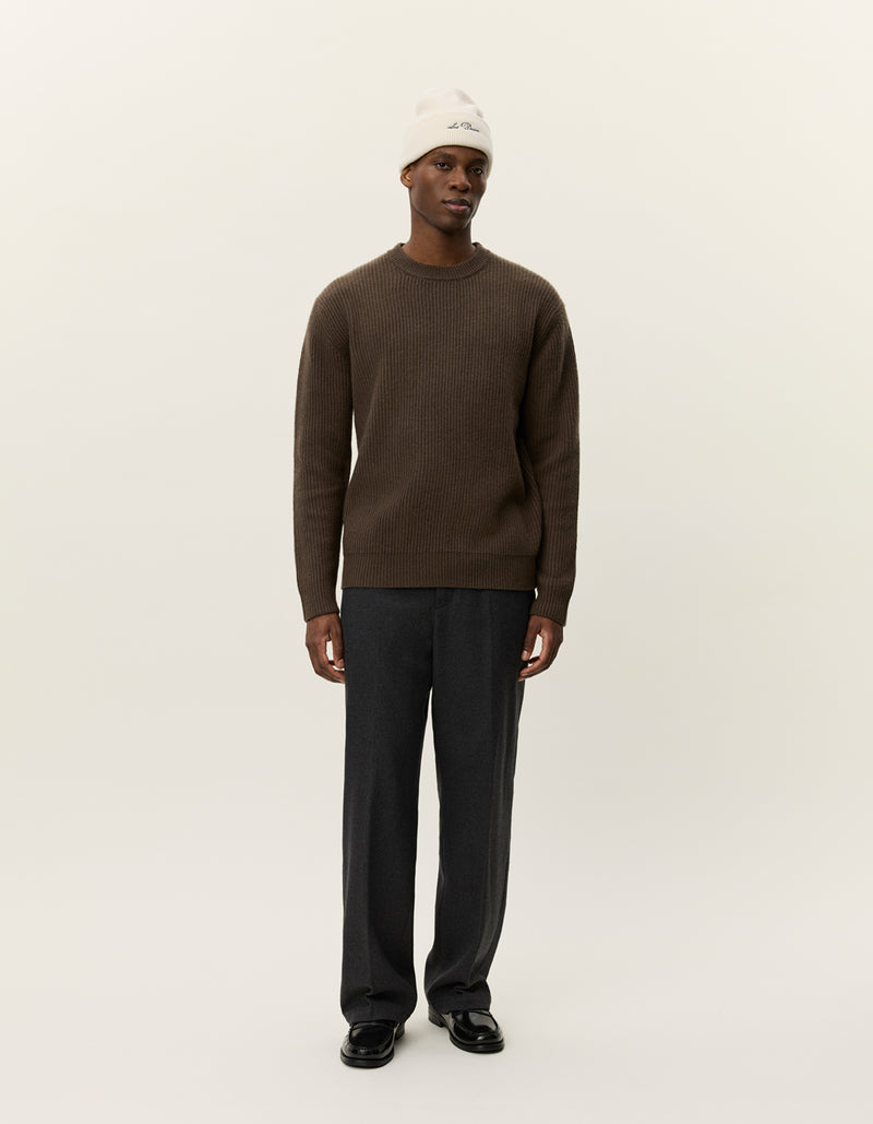 EDDIE WOOL RIB CREWNECK KNIT