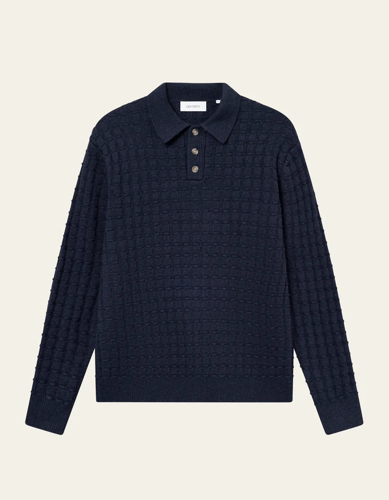 GUSTAV SQUARED STRUCTURE POLO KNIT