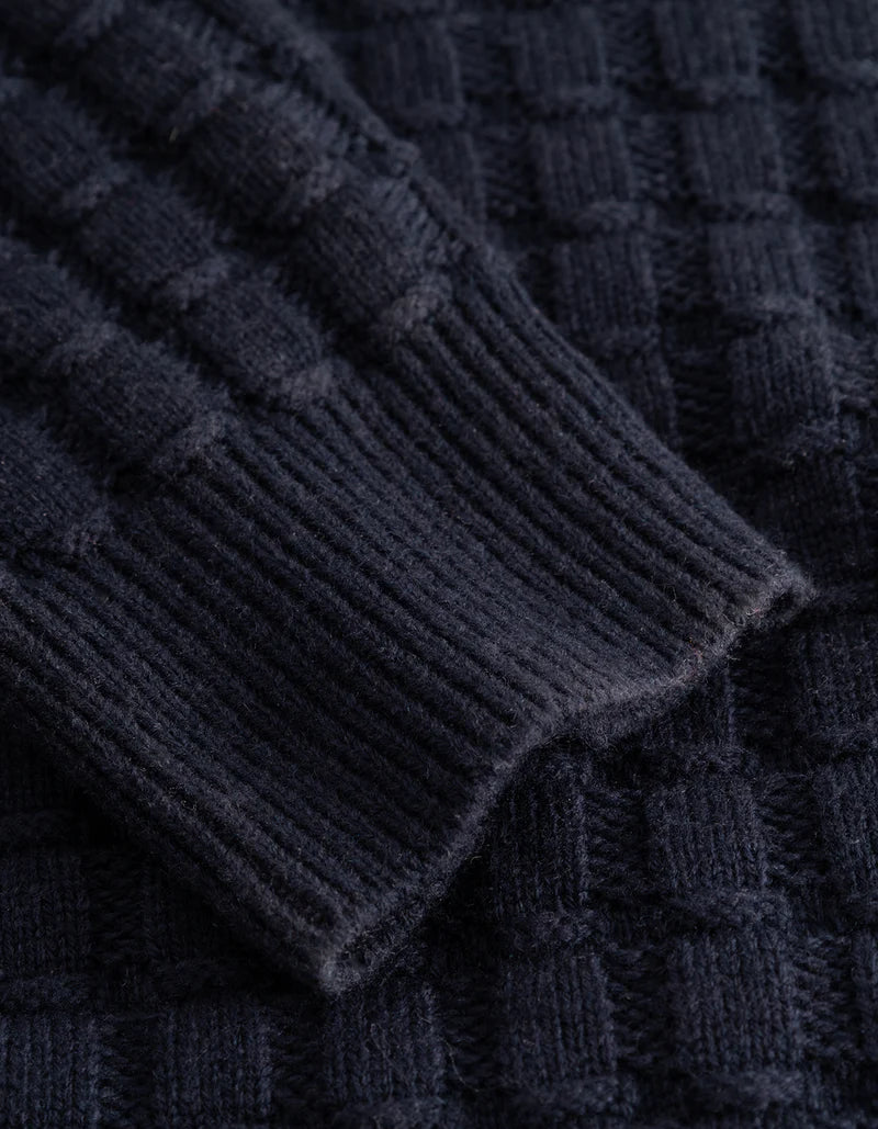 GUSTAV SQUARED STRUCTURE POLO KNIT