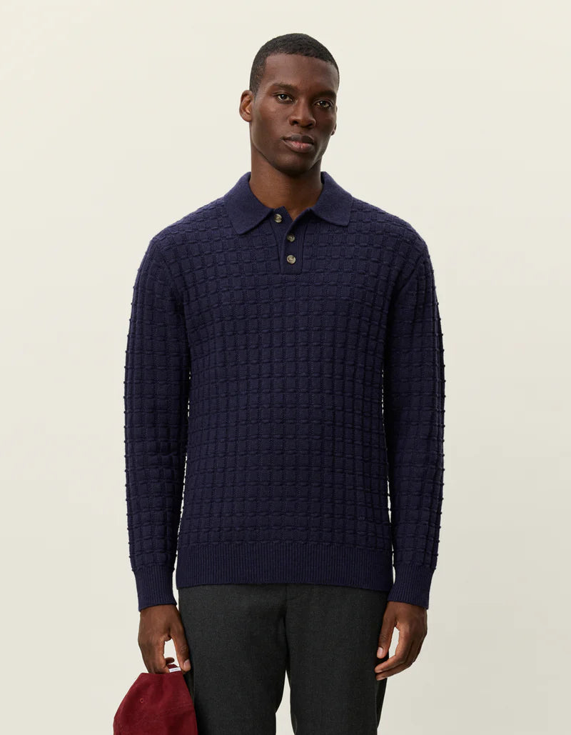 GUSTAV SQUARED STRUCTURE POLO KNIT