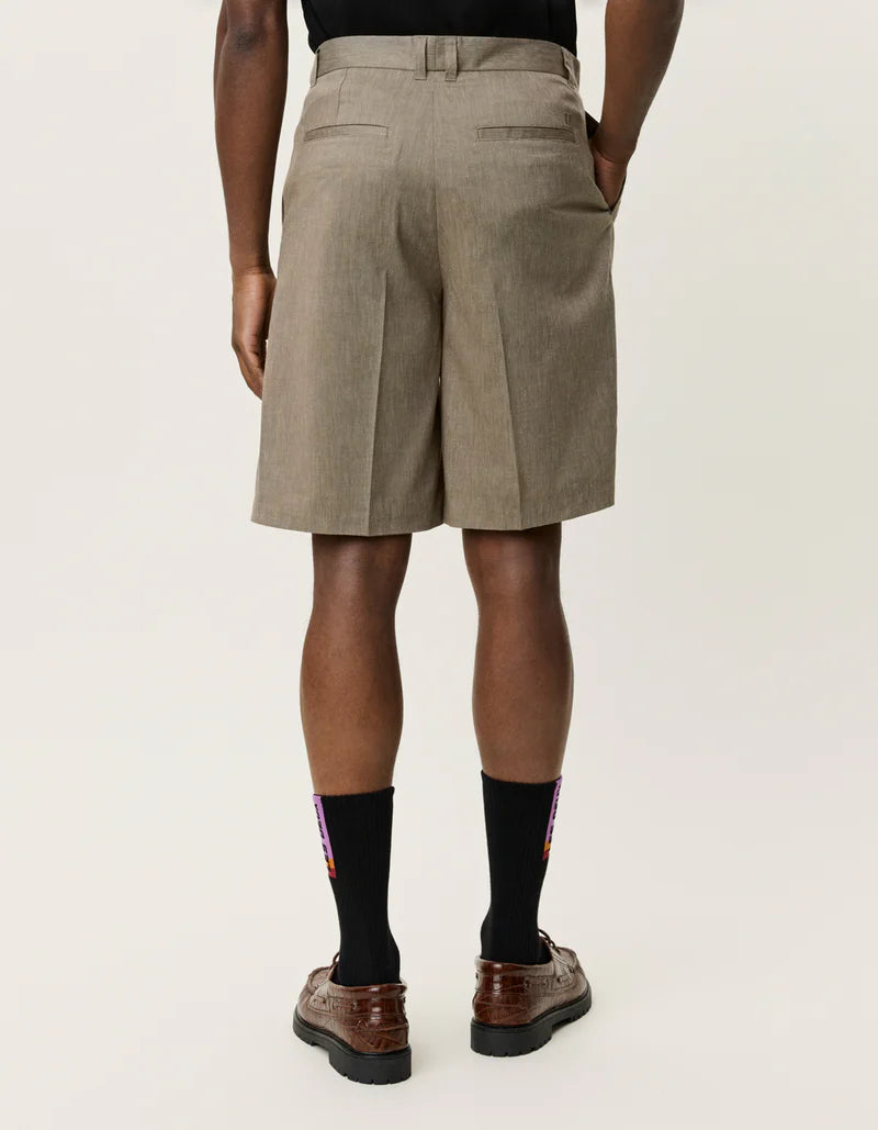 REECE PLEATED SLUB SHORTS