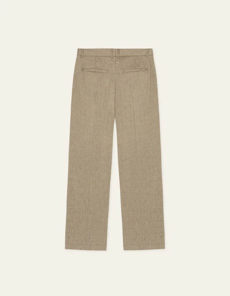 REECE PLEATED SLUB SUIT PANTS