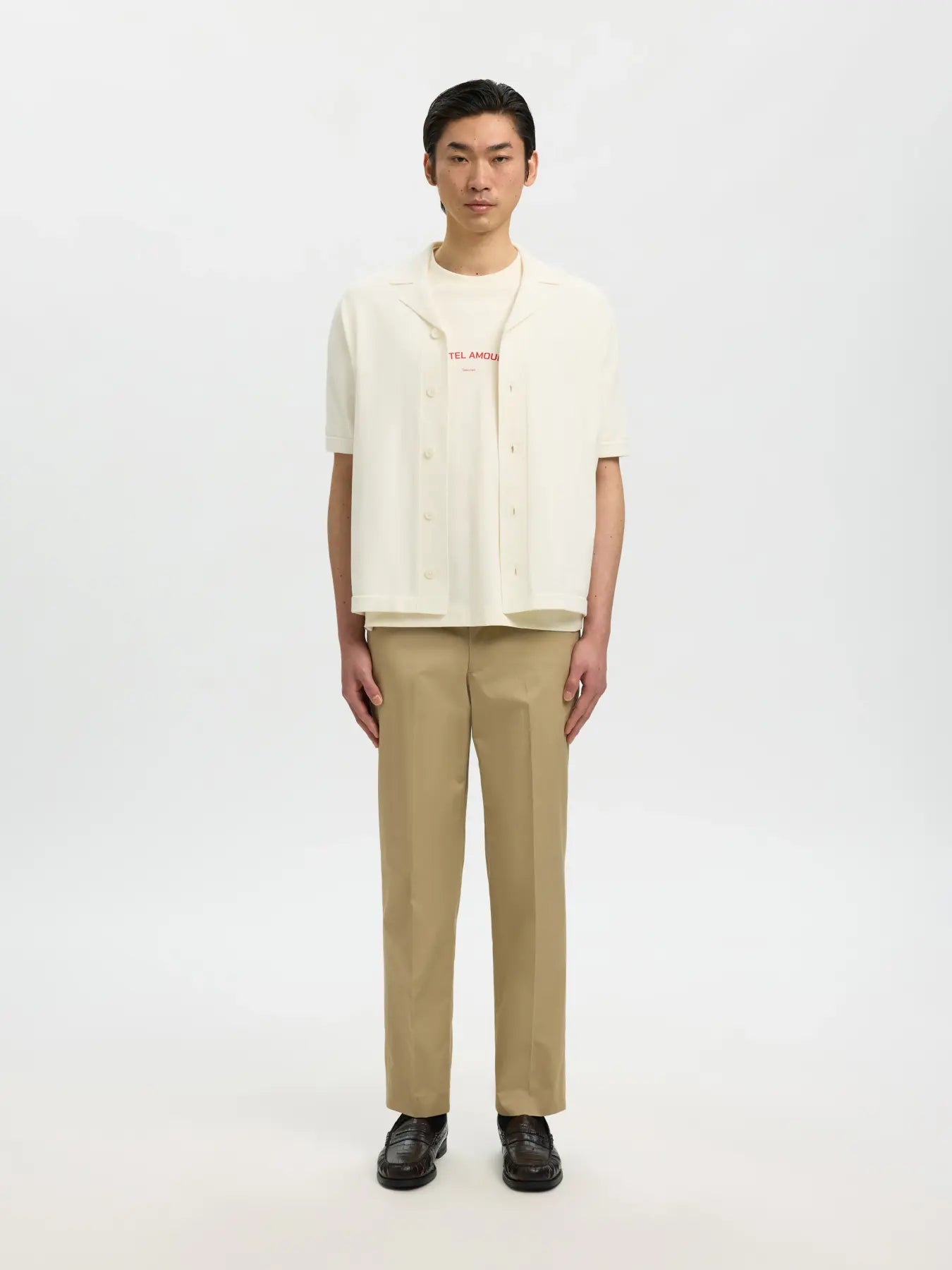 AMOUR INTARSIA POLO CARDIGAN
