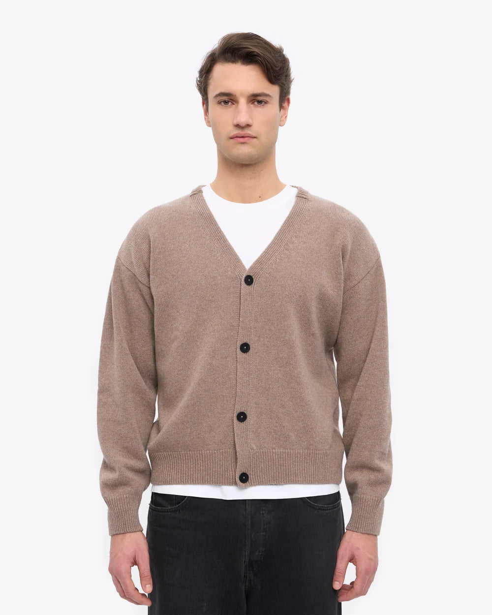 MERINO WOOL V-NECK CARDIGAN