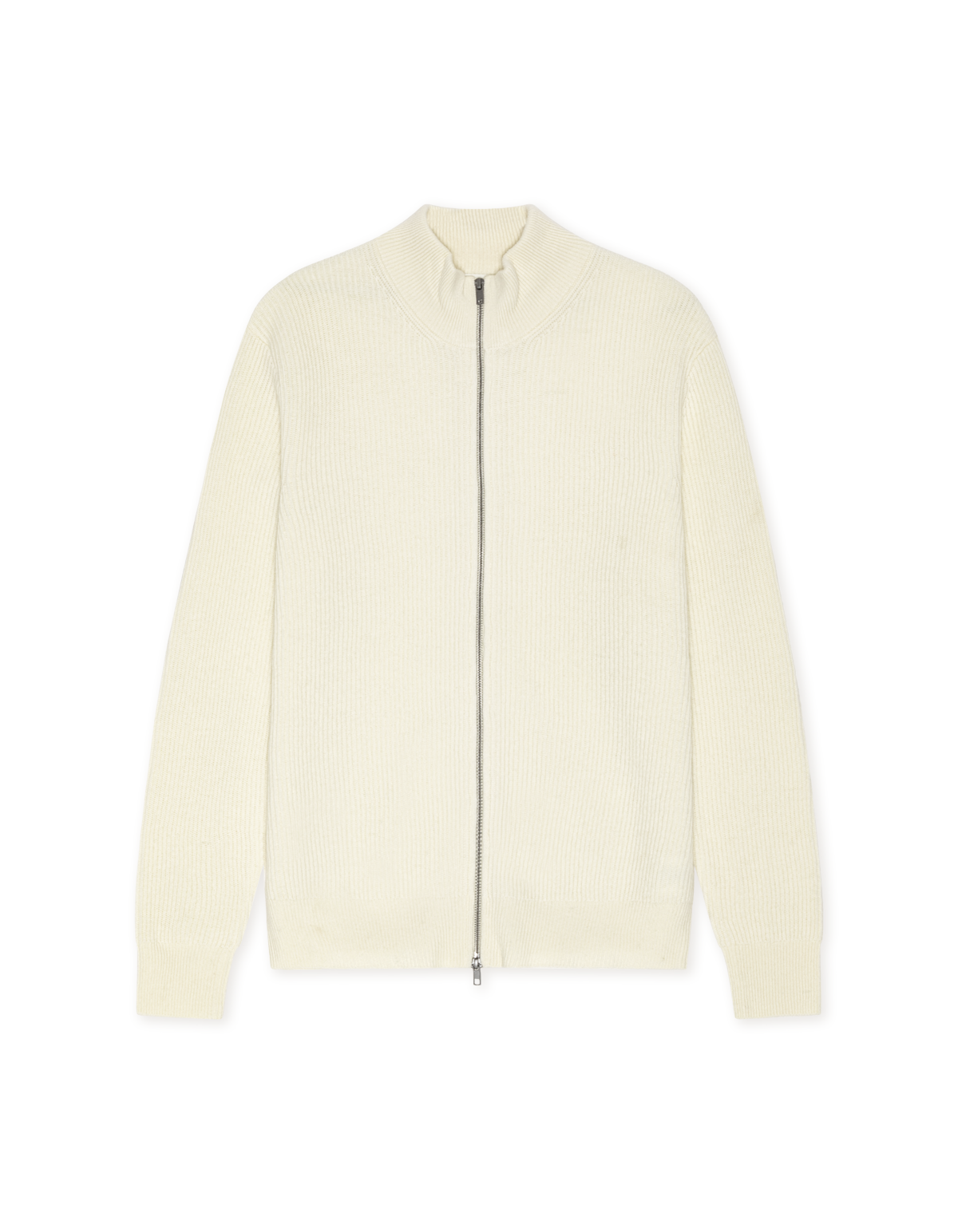 WOOL RIB ZIPPER KNIT