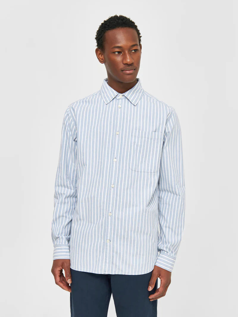 LOOSE FIT STRIPED CANVAS SHIRT