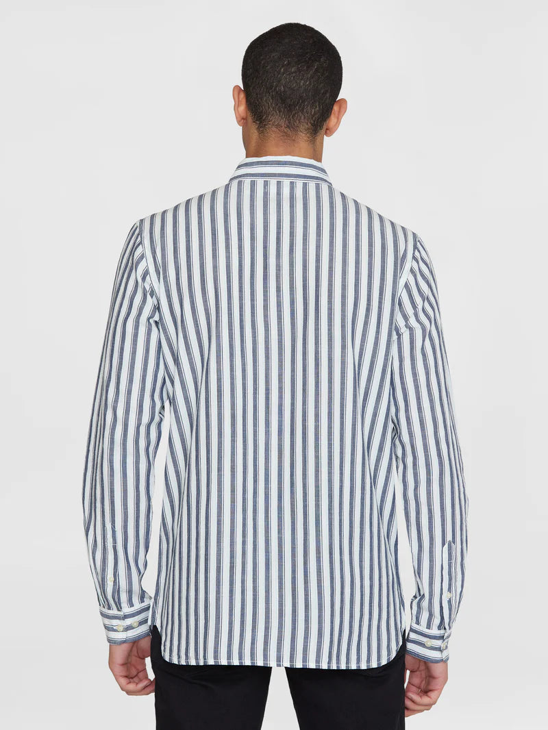 LOOSE STRIPED SLUB SHIRT