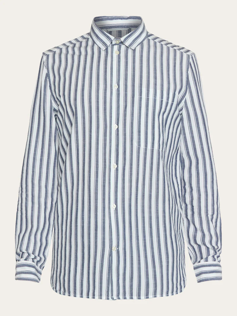 LOOSE STRIPED SLUB SHIRT