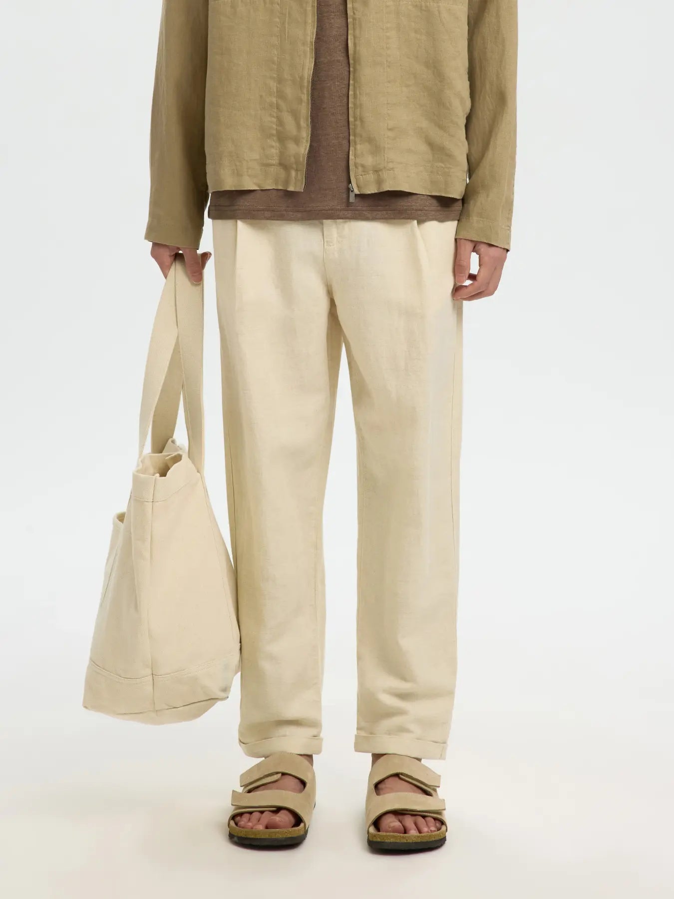 RON CROP LINEN BLEND PANT