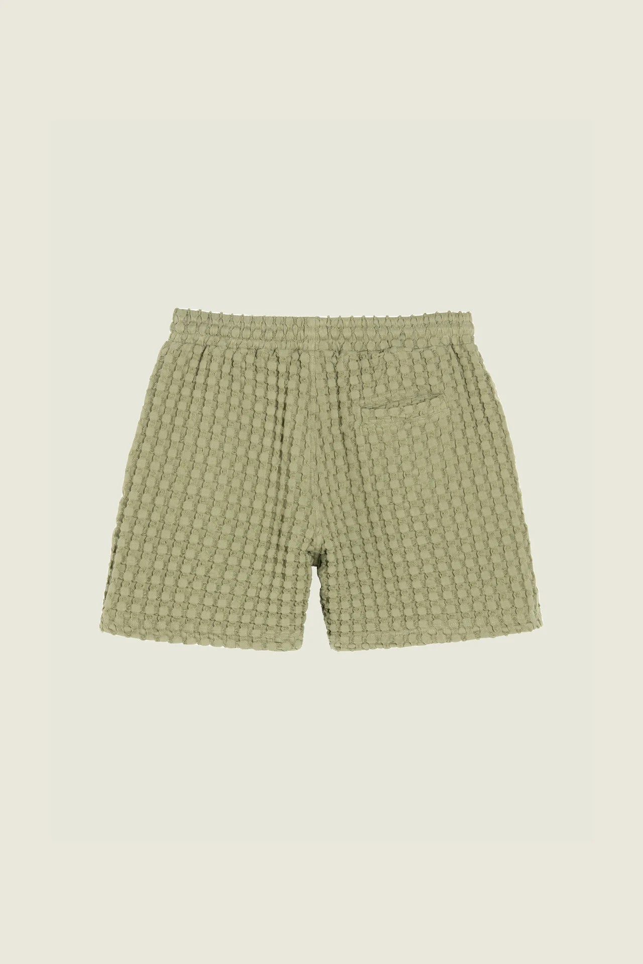 DUSTY GREEN PORTO WAFFLE SHORTS