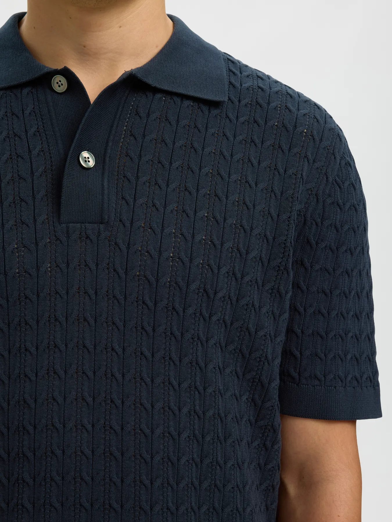 MATTIS KNIT CABLE POLO