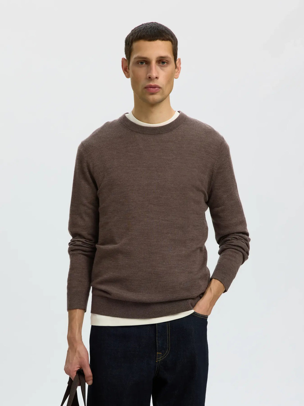 TRAY LS KNIT MERINO CREW NECK