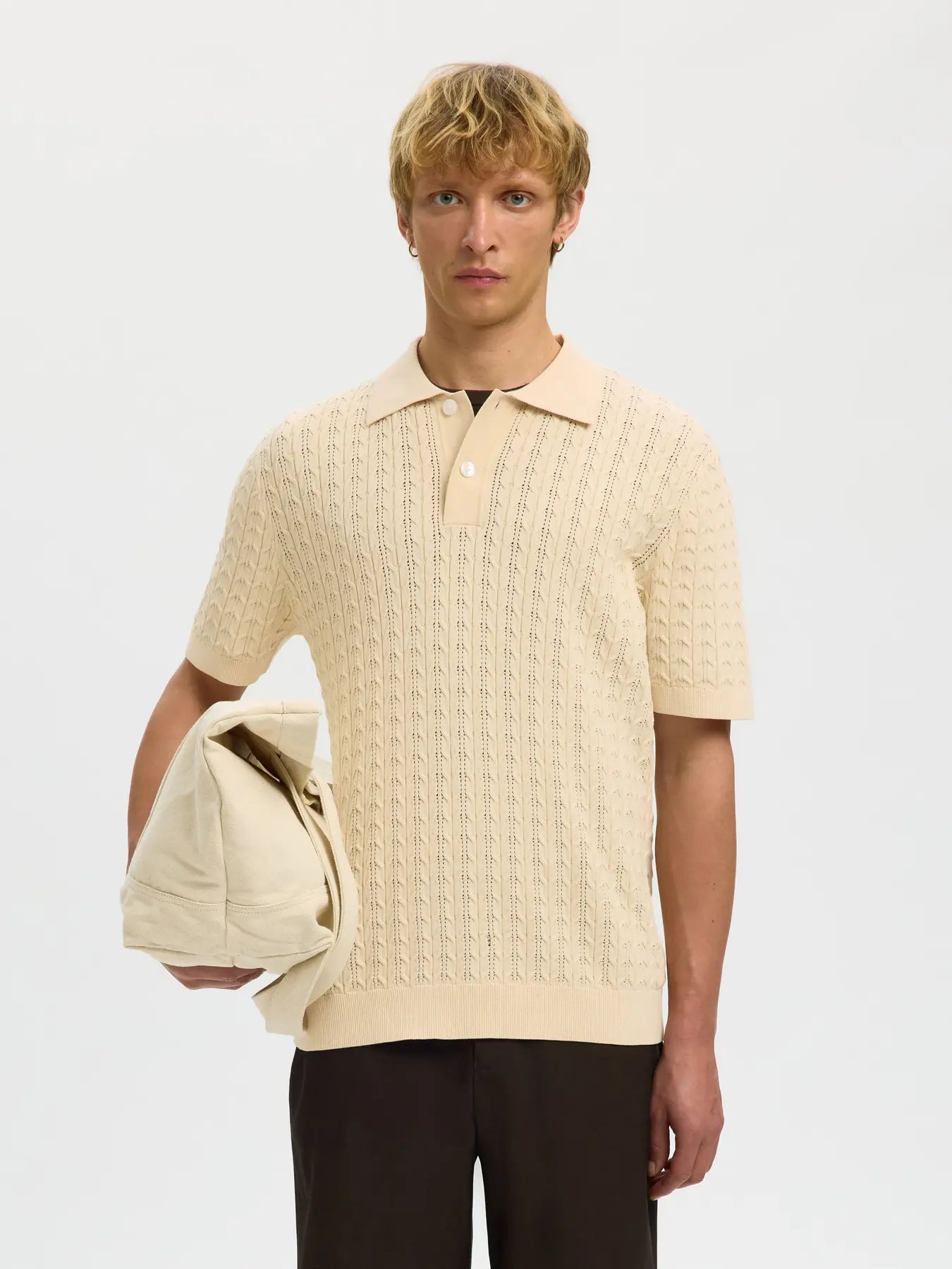 MATTIS KNIT CABLE POLO