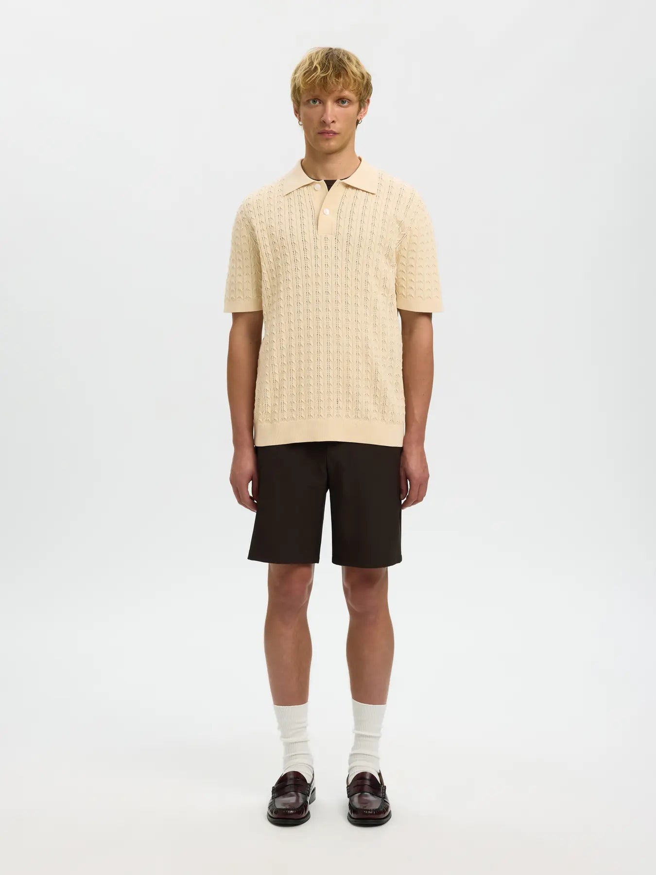 MATTIS KNIT CABLE POLO