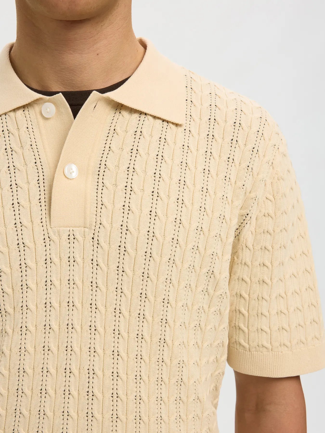 MATTIS KNIT CABLE POLO
