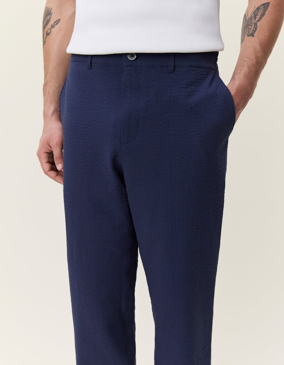 SEERSUCKER SUIT PANTS