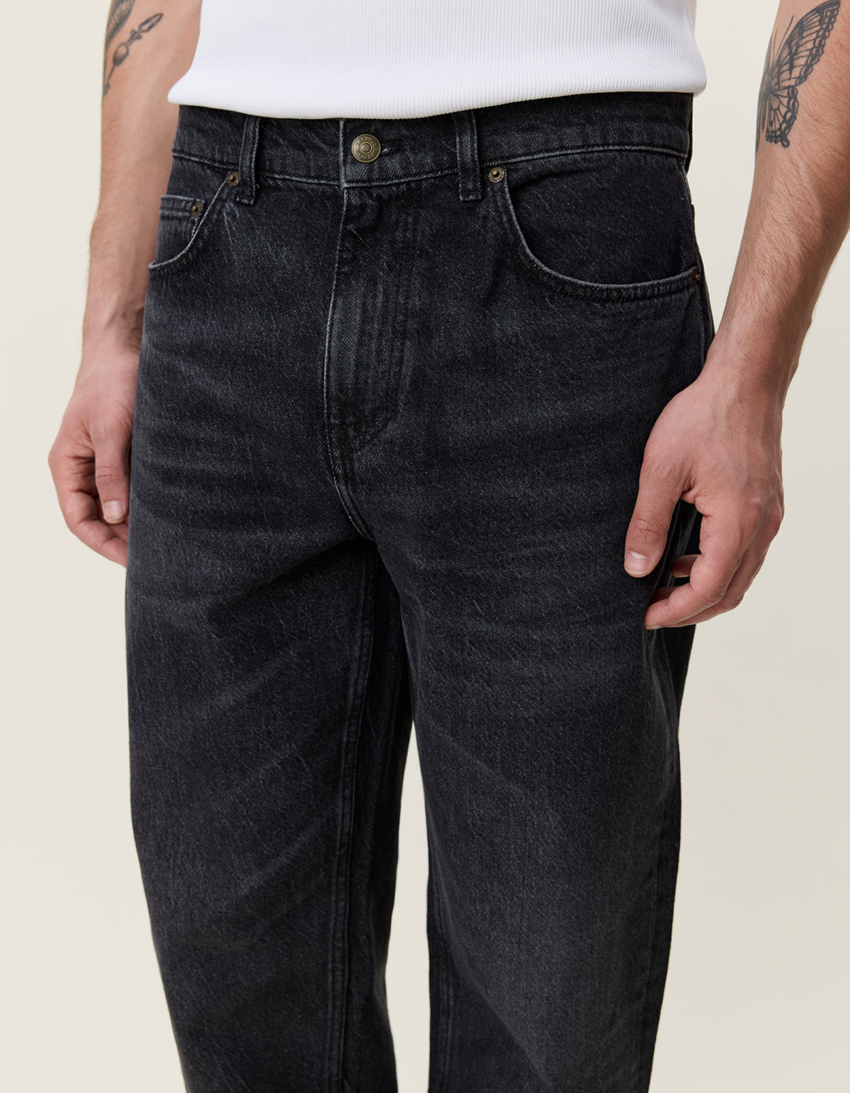 RYDER BLACK WASHED DENIM JEANS