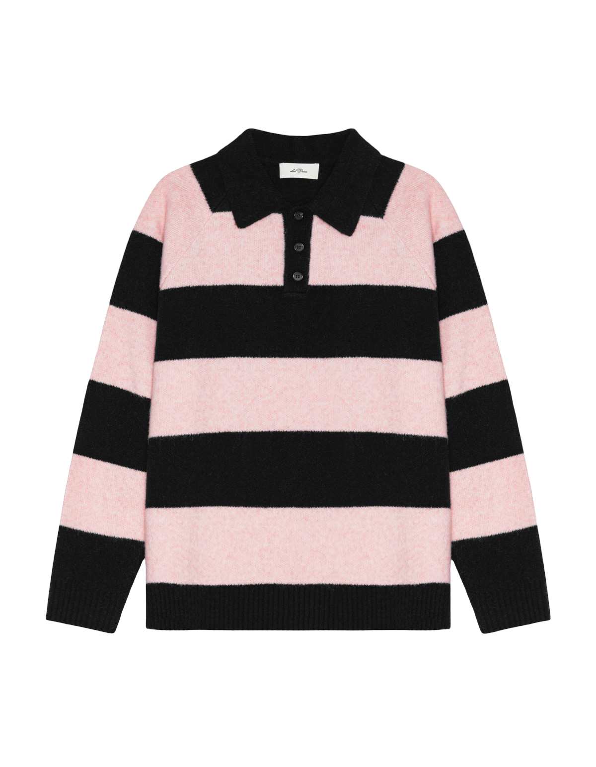 STRIPED MELANGE KNITTED LS POLO