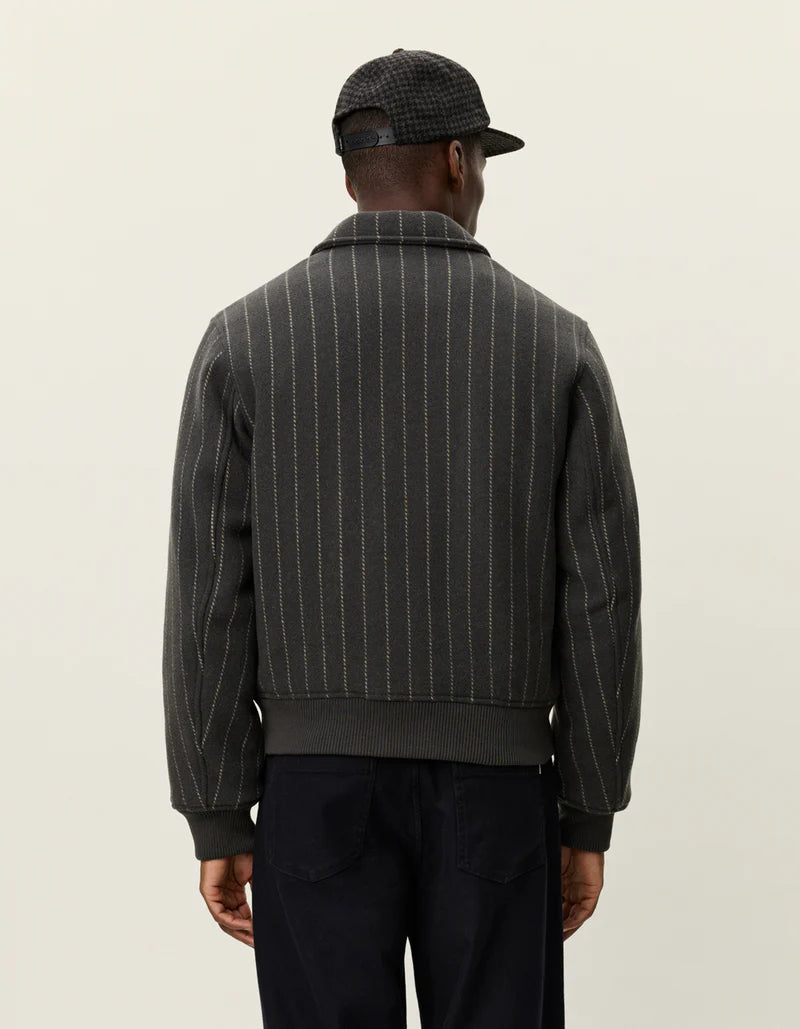 VARSITY PINSTRIPE WOOL JACKET