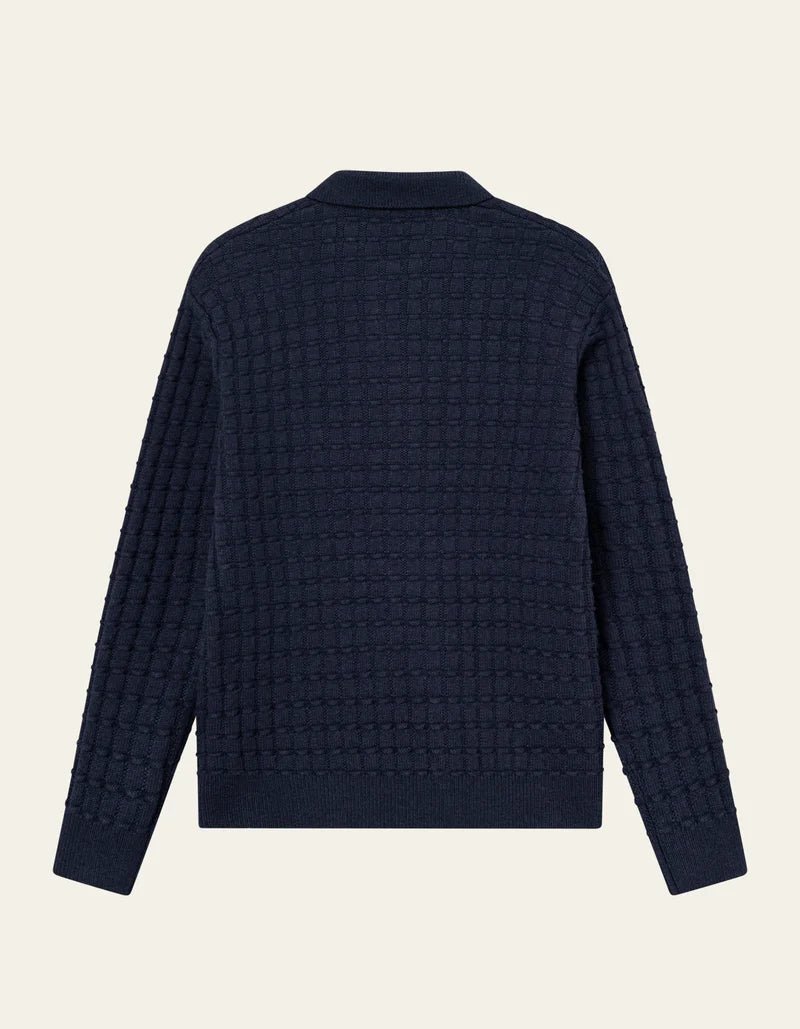 GUSTAV SQUARED STRUCTURE POLO KNIT