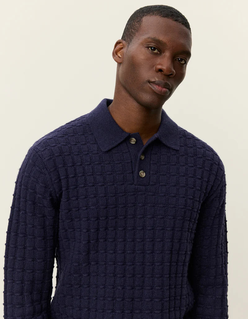 GUSTAV SQUARED STRUCTURE POLO KNIT
