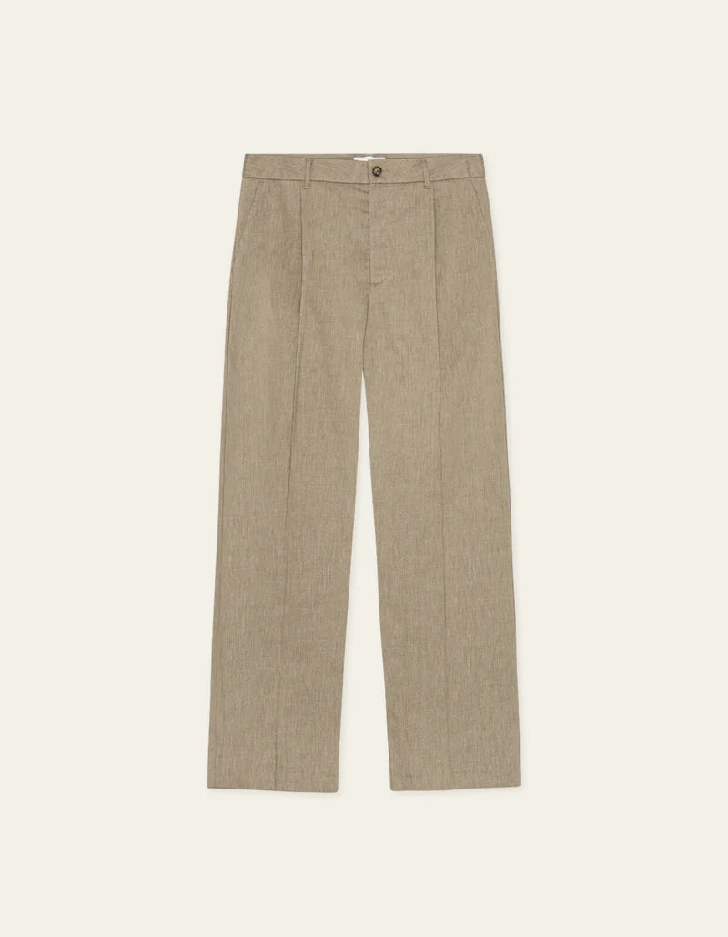 REECE PLEATED SLUB SUIT PANTS