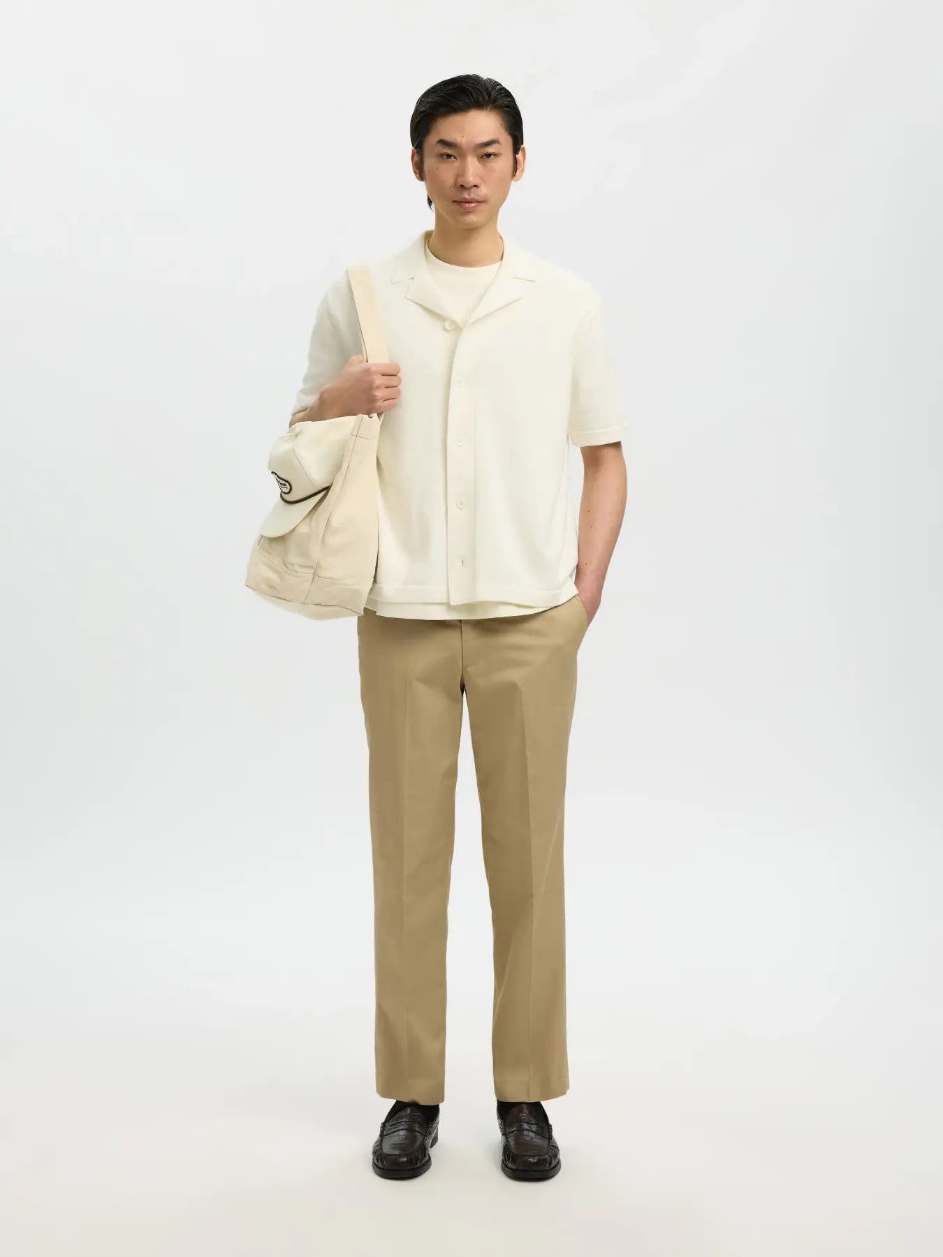 AMOUR INTARSIA POLO CARDIGAN