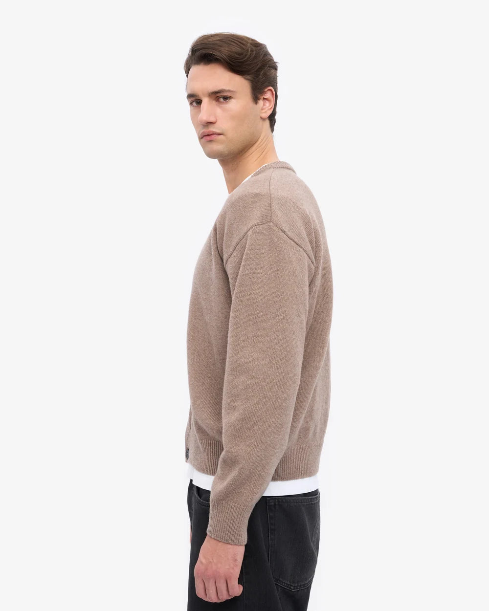 MERINO WOOL V-NECK CARDIGAN
