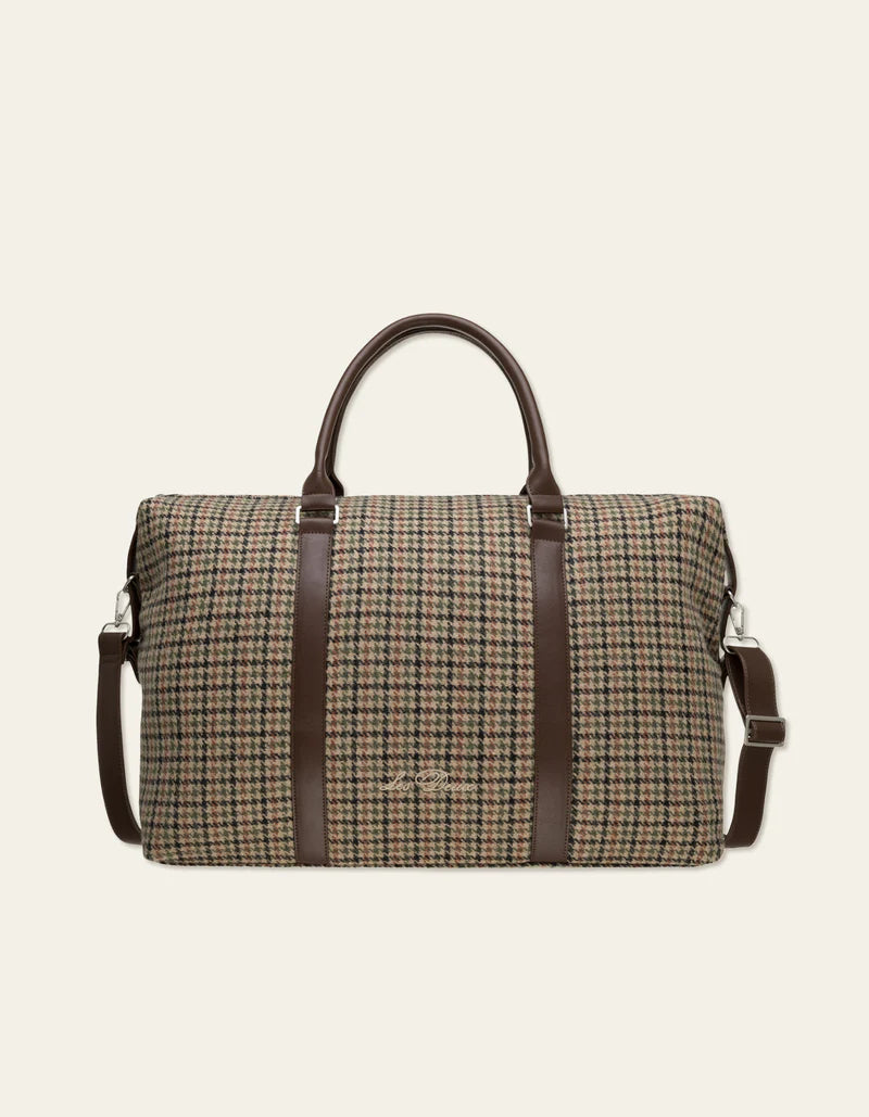 HOUNDSTOOTH WOOL WEEKEND BAG