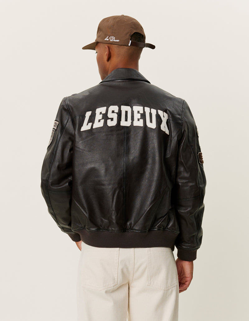 LES DEUX VARSITY LEATHER JACKET