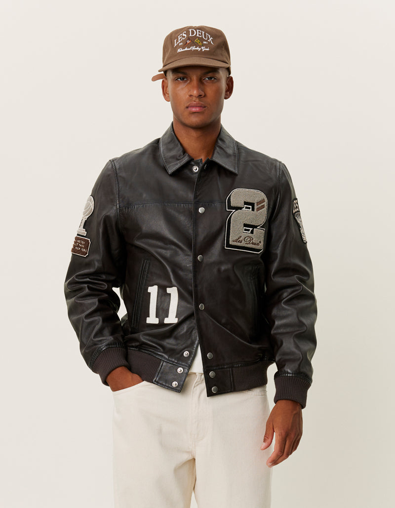 LES DEUX VARSITY LEATHER JACKET