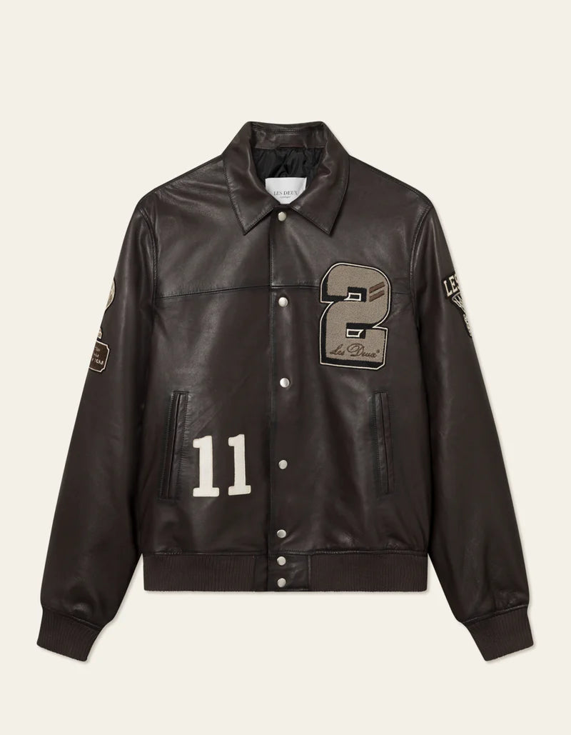 LES DEUX VARSITY LEATHER JACKET