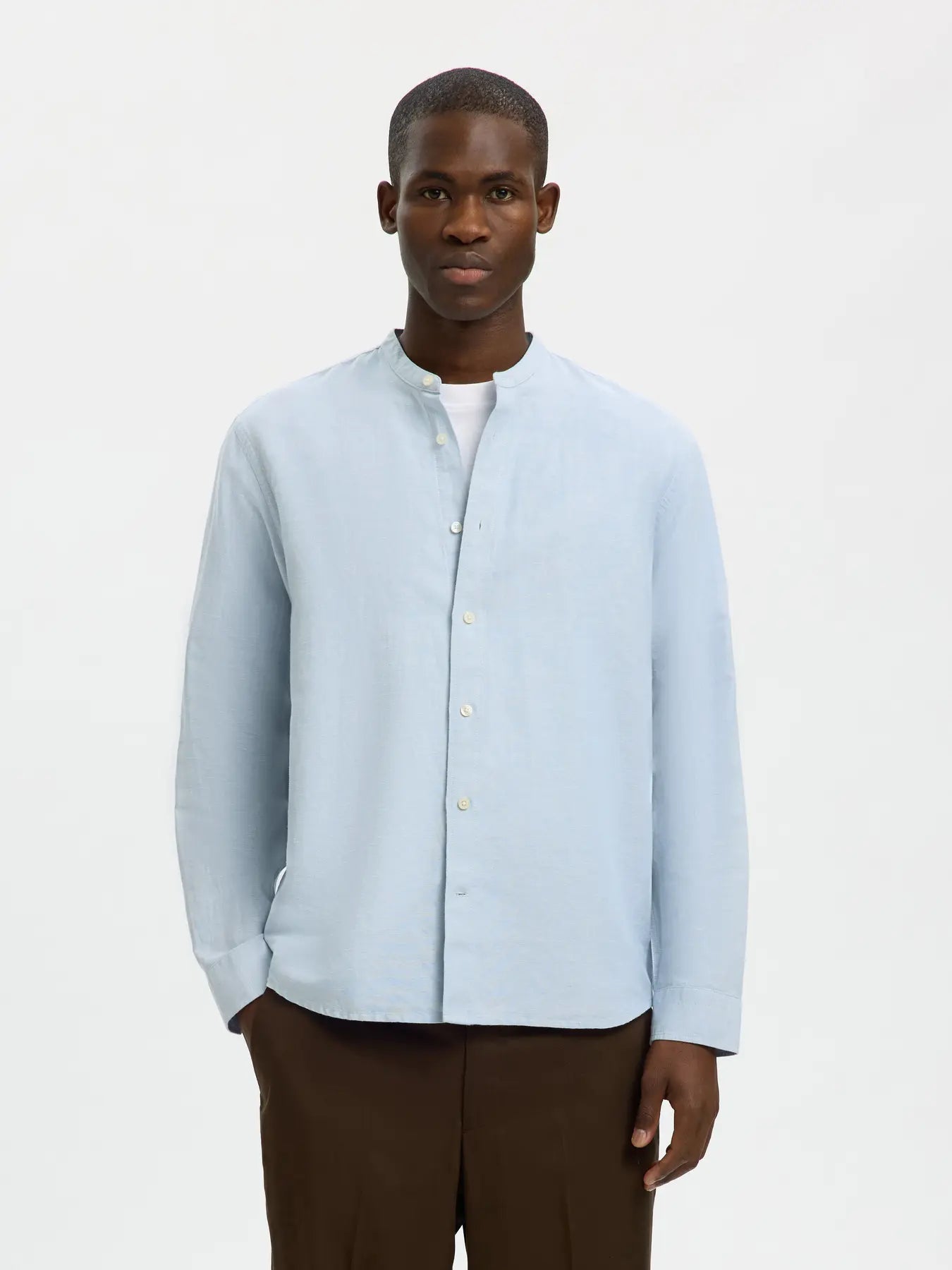CLAY LINEN BLEND SHIRT