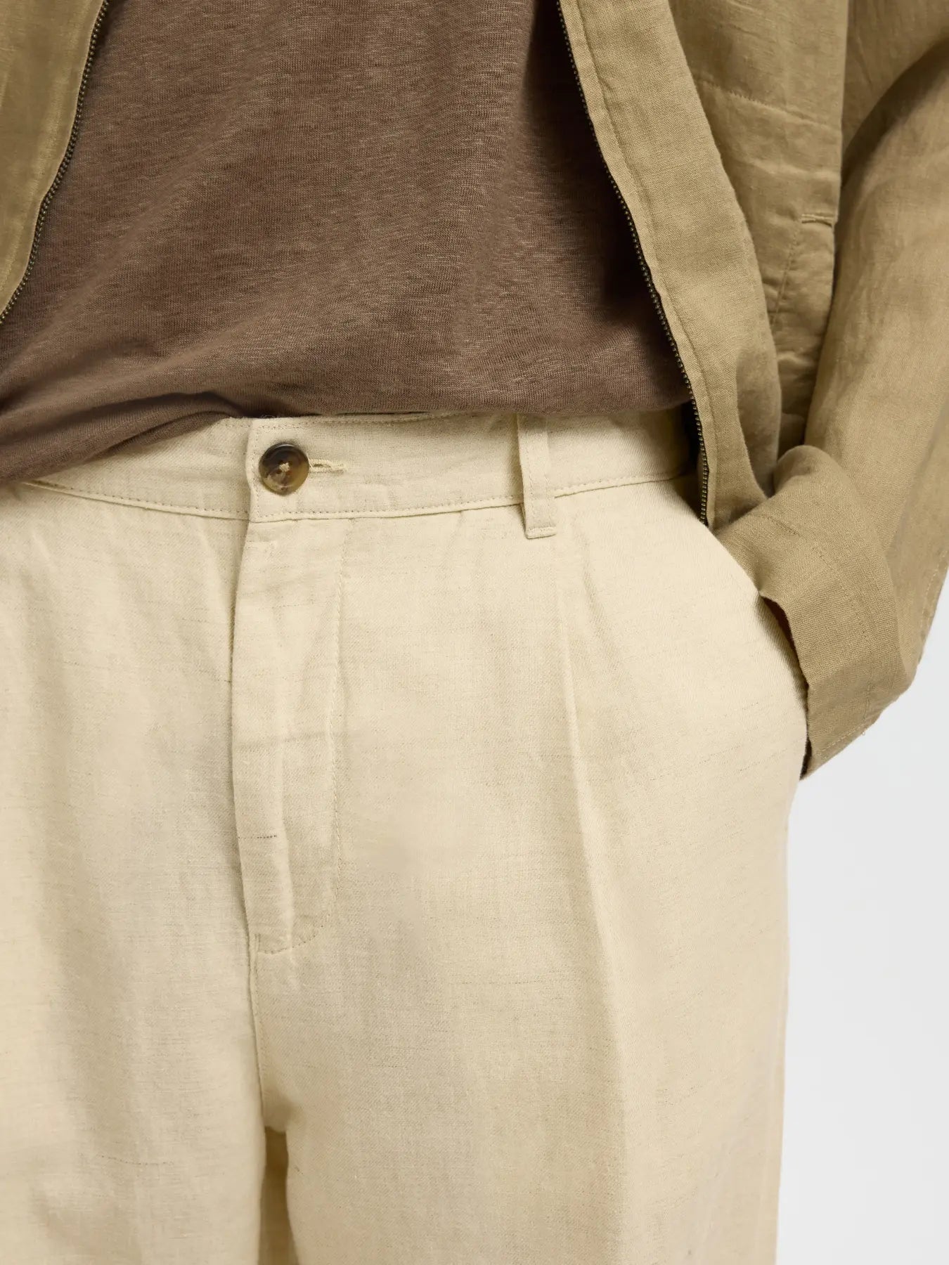 RON CROP LINEN BLEND PANT