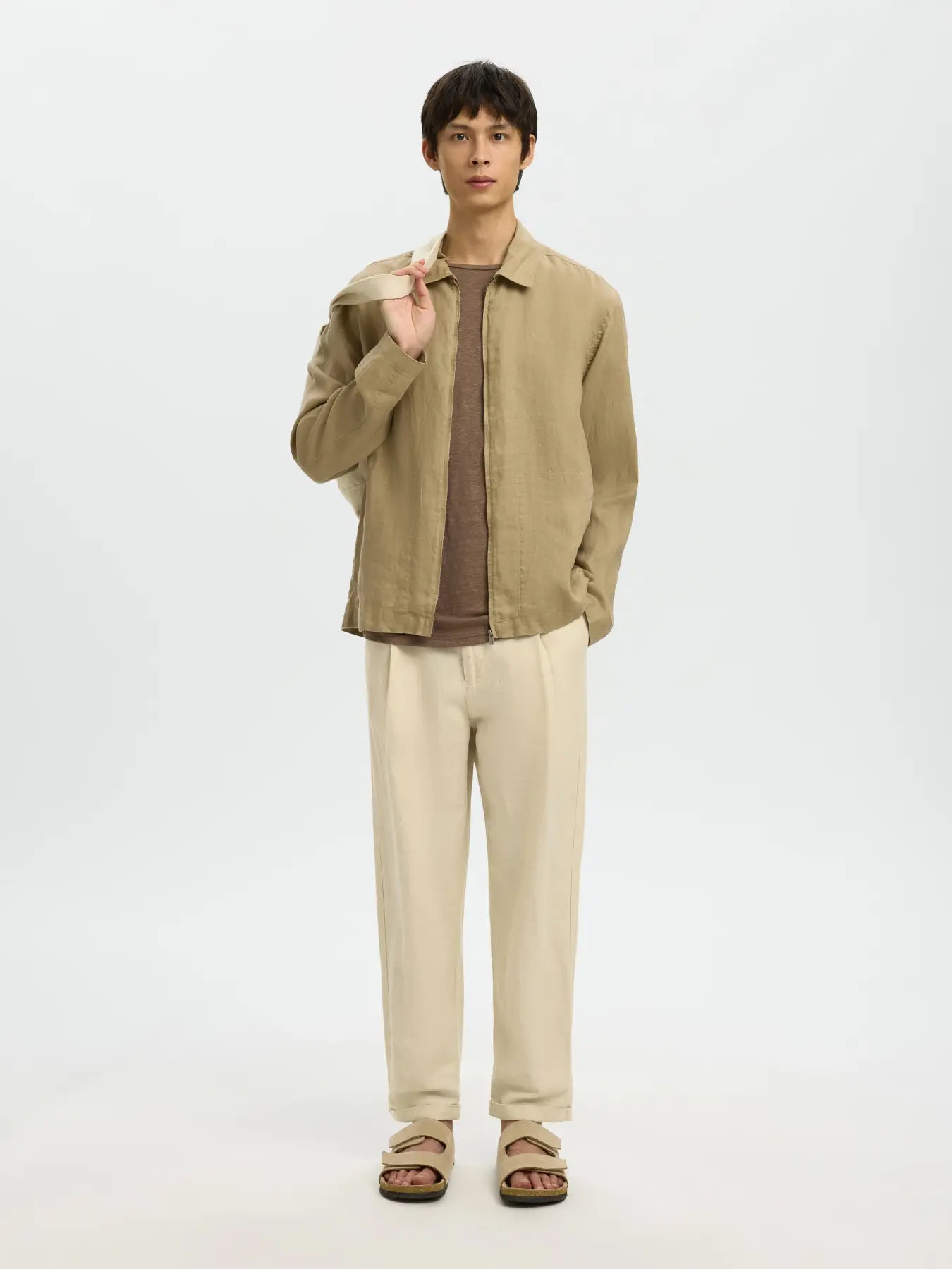 RON CROP LINEN BLEND PANT
