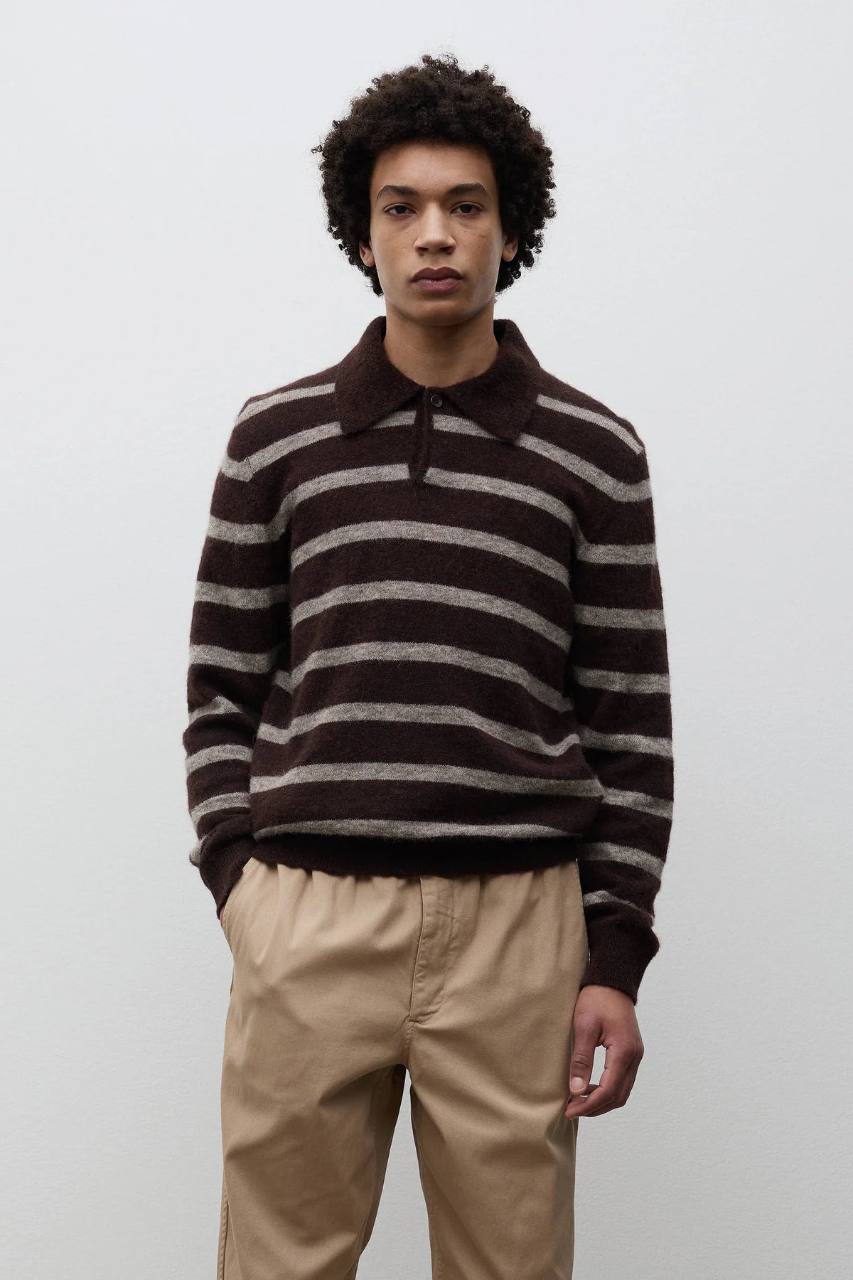 GUDME BABY ALPACA STRIPE POLO