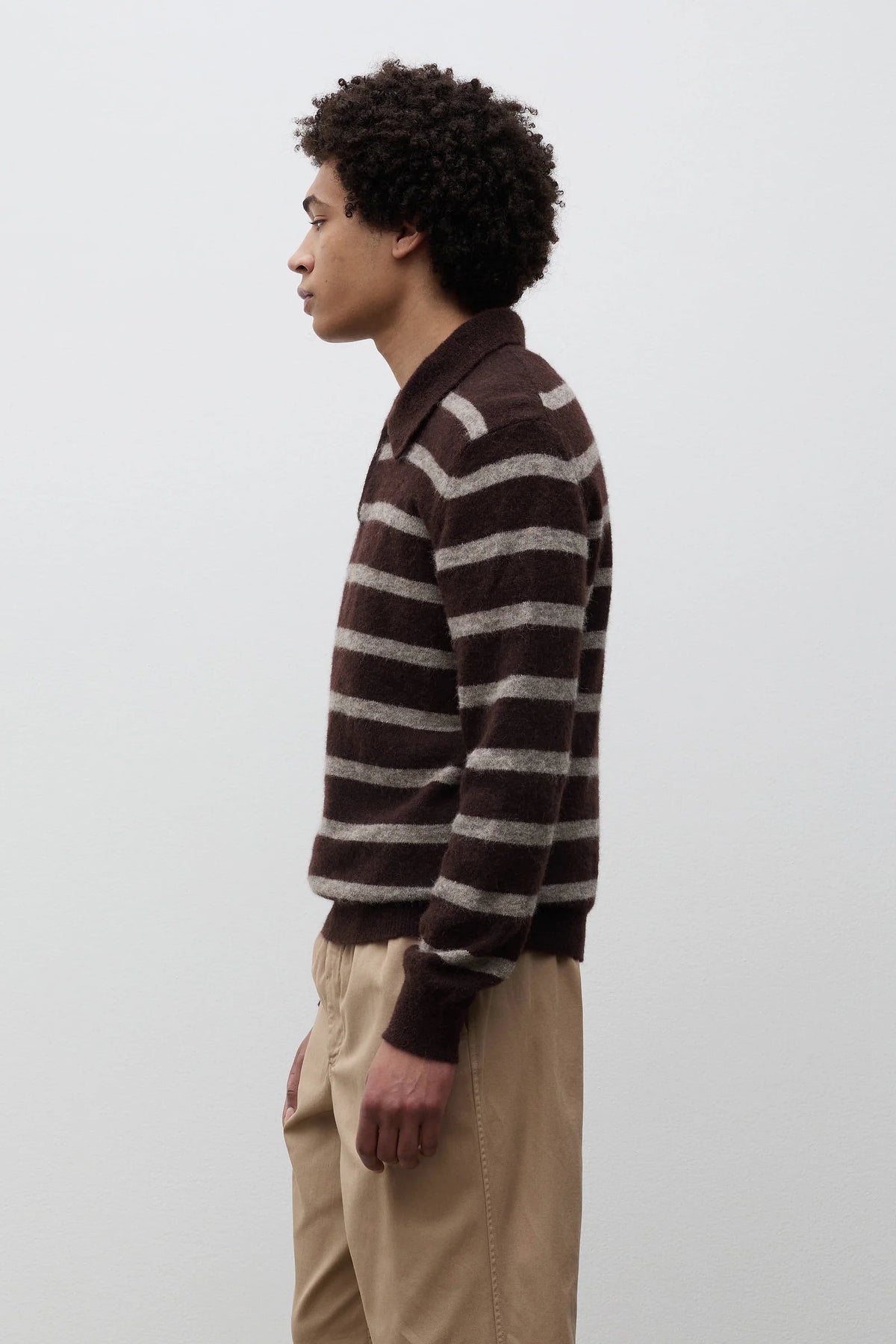 GUDME BABY ALPACA STRIPE POLO