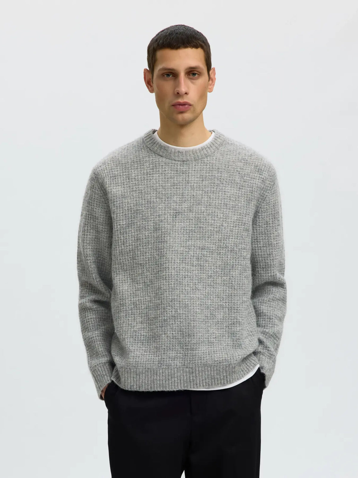 RAI KNIT WAFFLE CREW NECK