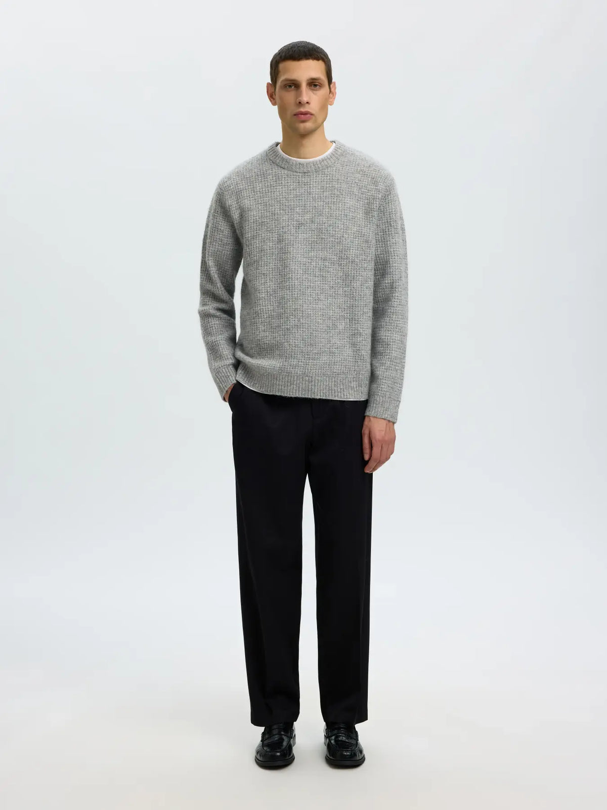 RAI KNIT WAFFLE CREW NECK