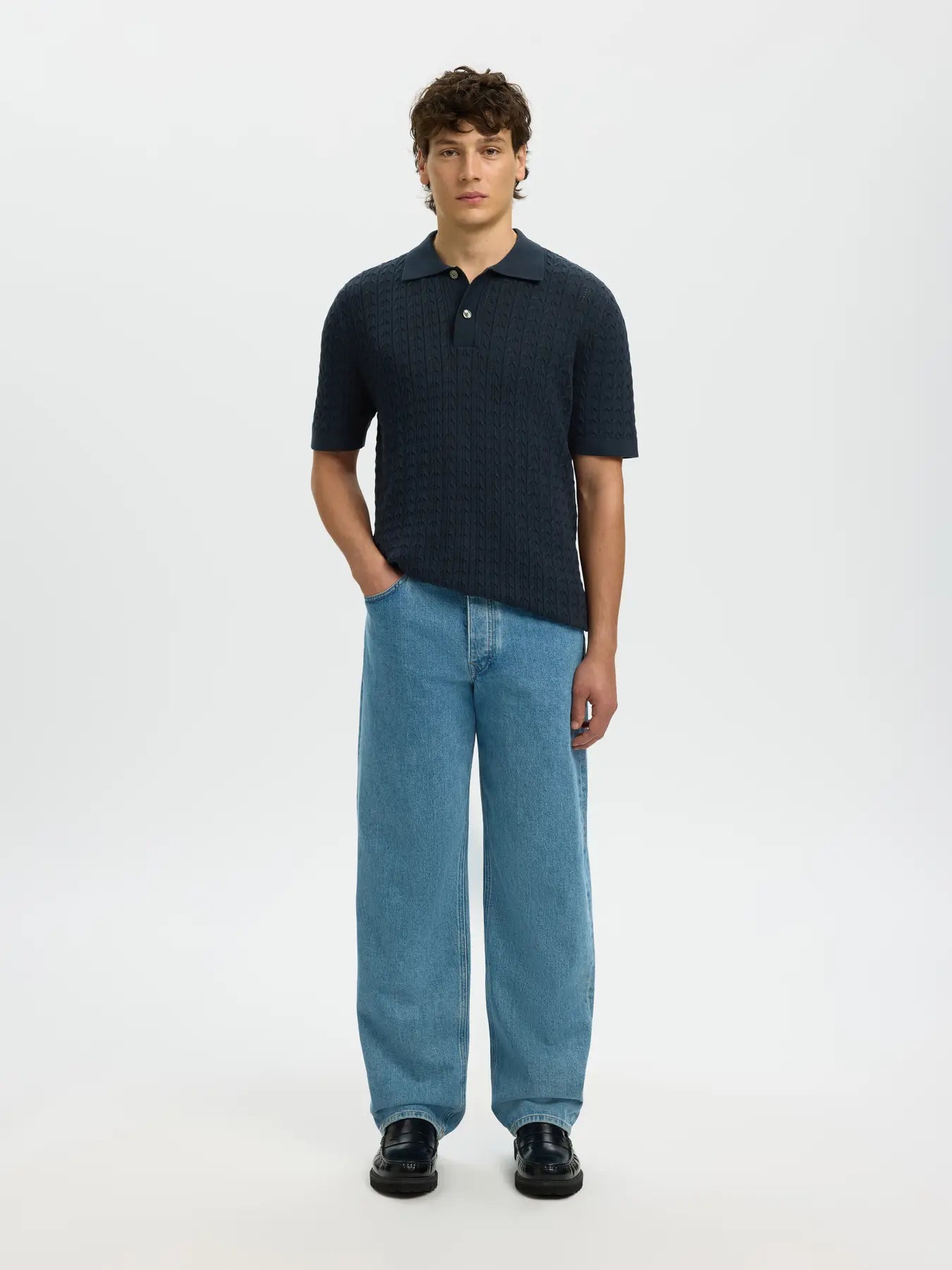 MATTIS KNIT CABLE POLO