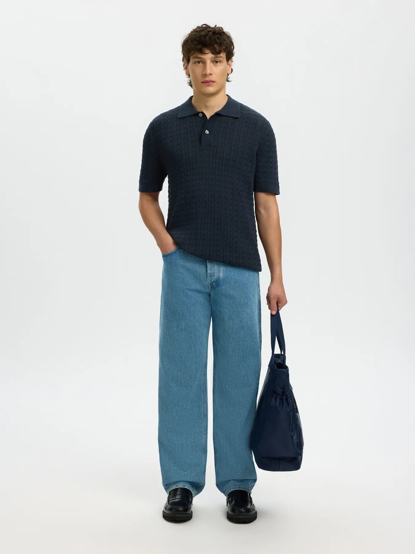 MATTIS KNIT CABLE POLO