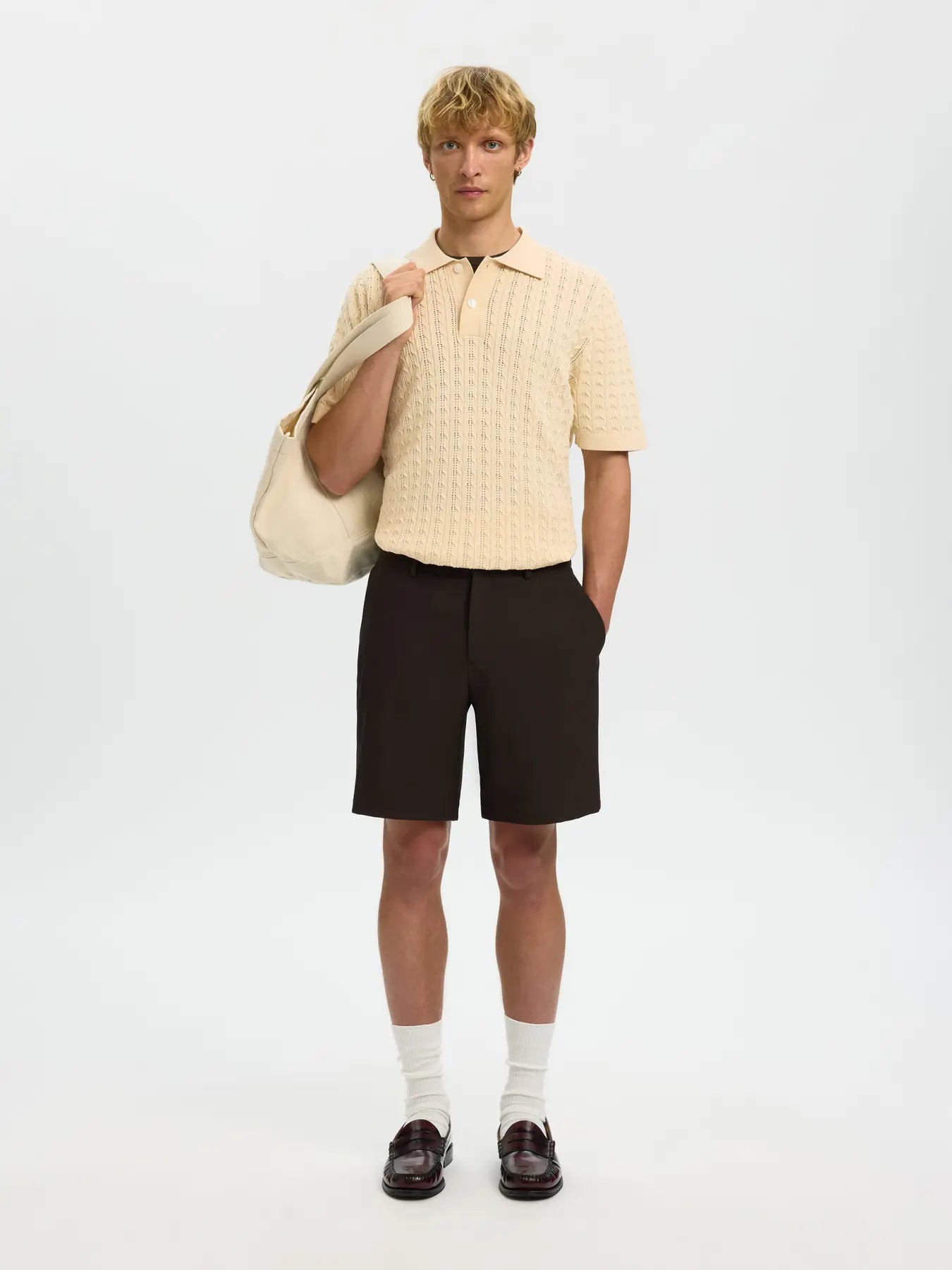 MATTIS KNIT CABLE POLO