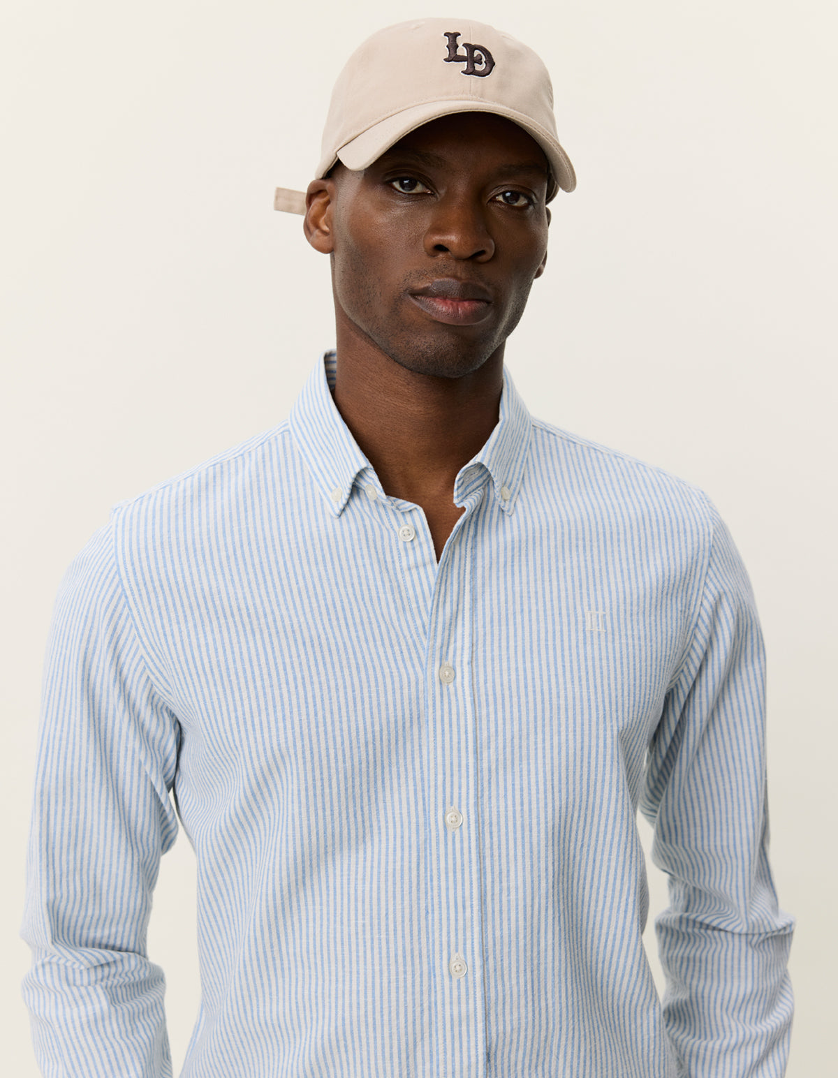 KONRAD STRIPE COTTON LINEN SHIRT