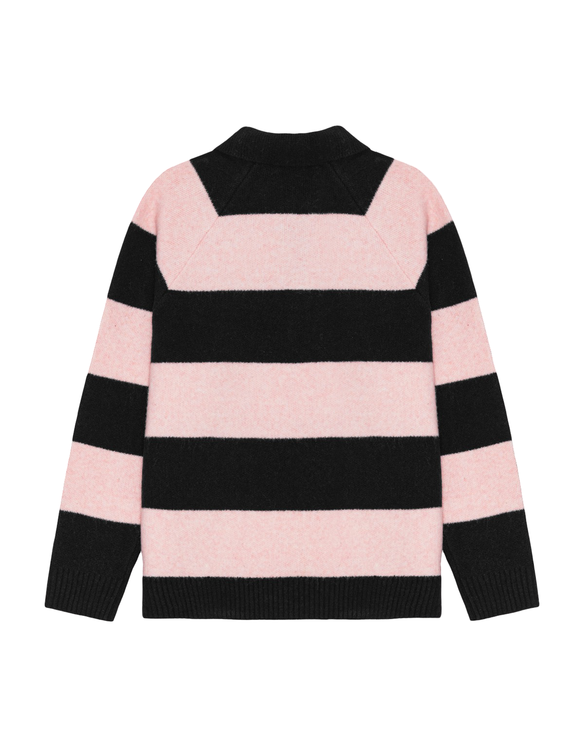 STRIPED MELANGE KNITTED LS POLO