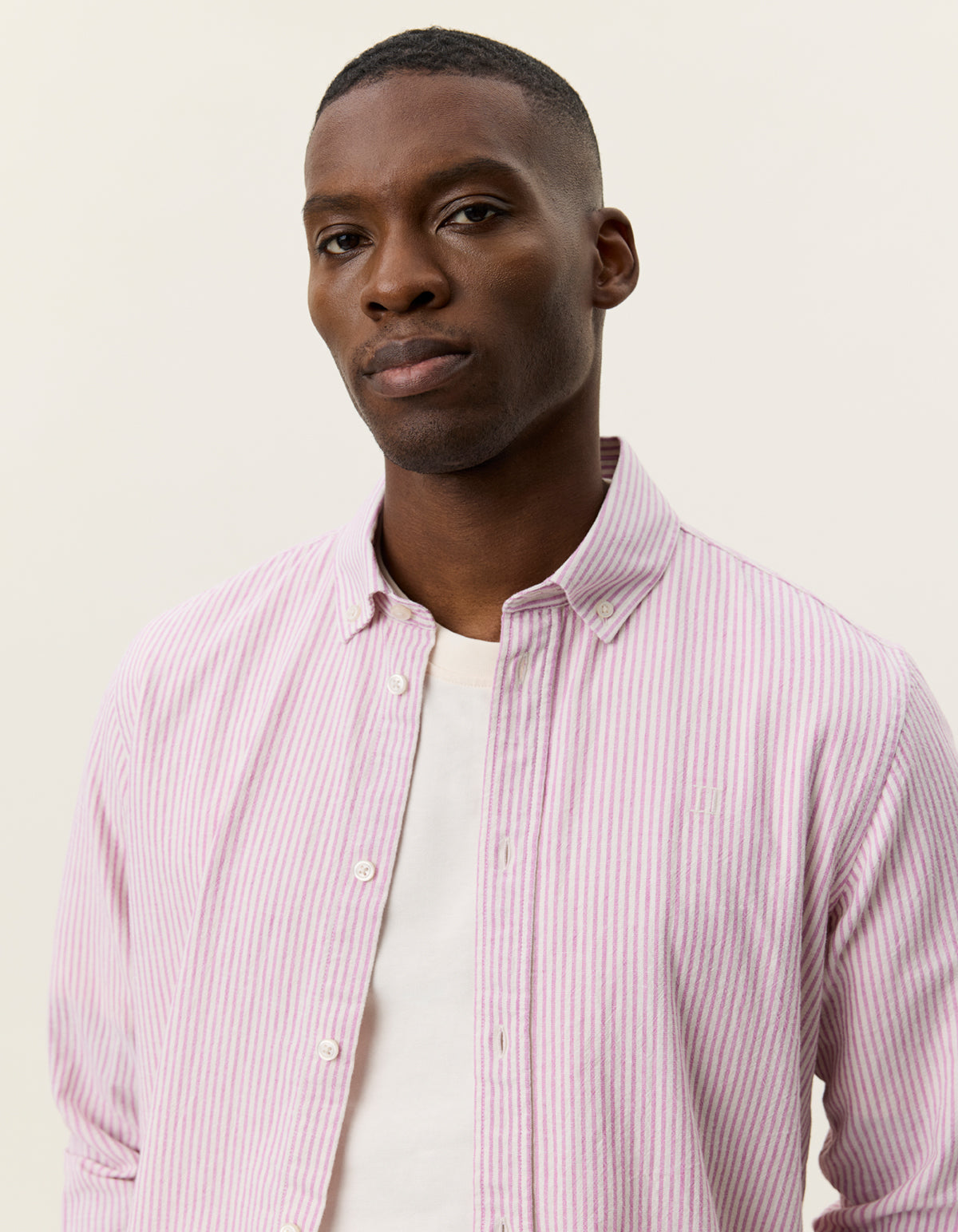 KONRAD STRIPE COTTON LINEN SHIRT