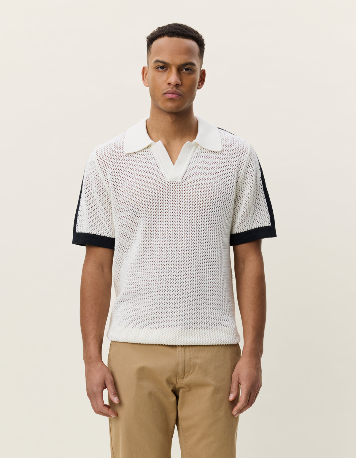 LOGO GRID KNITTED POLO